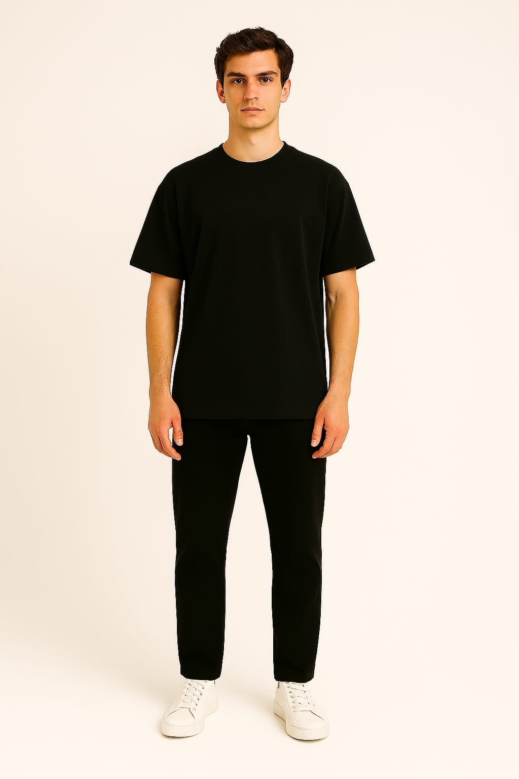 Plain T-shirt half sleeve Regular fit black