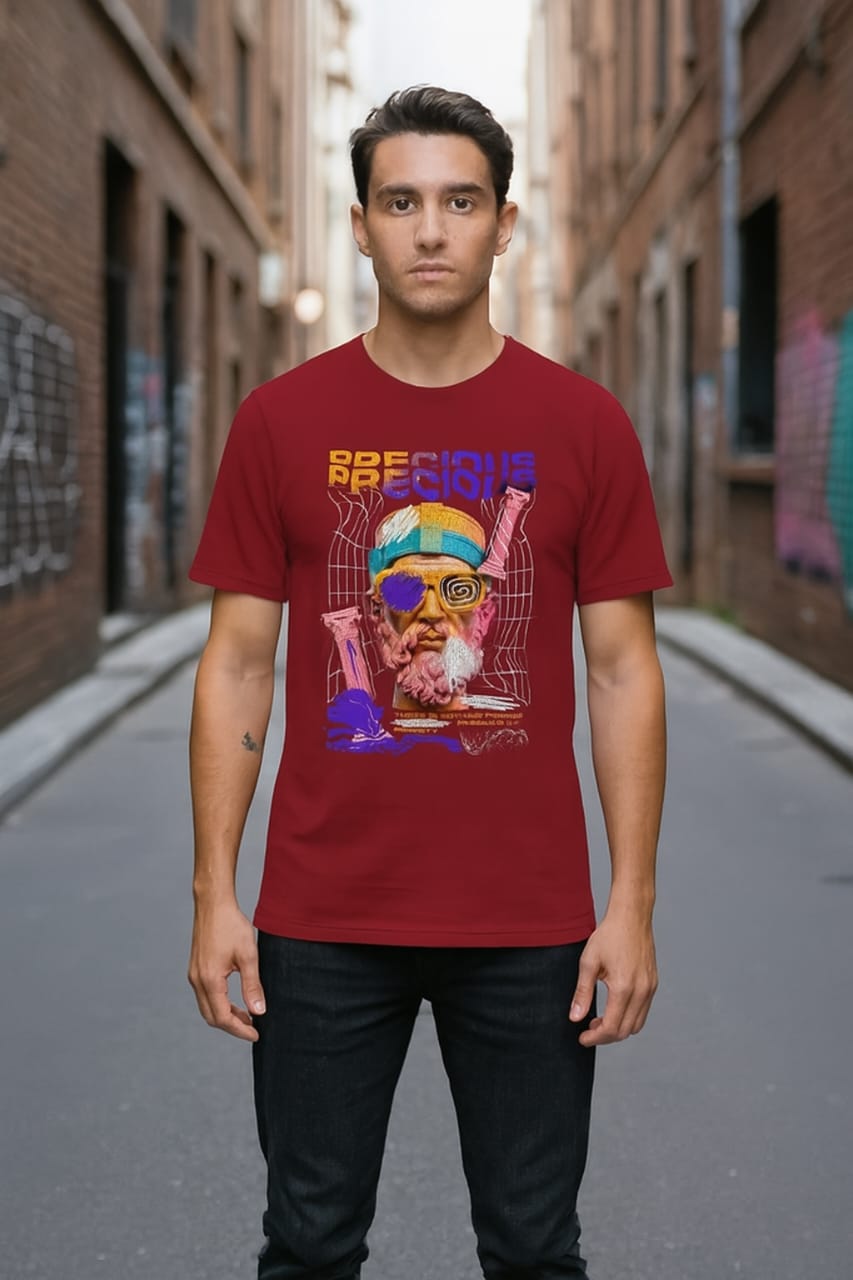 Printed Oversized T-shirt Red