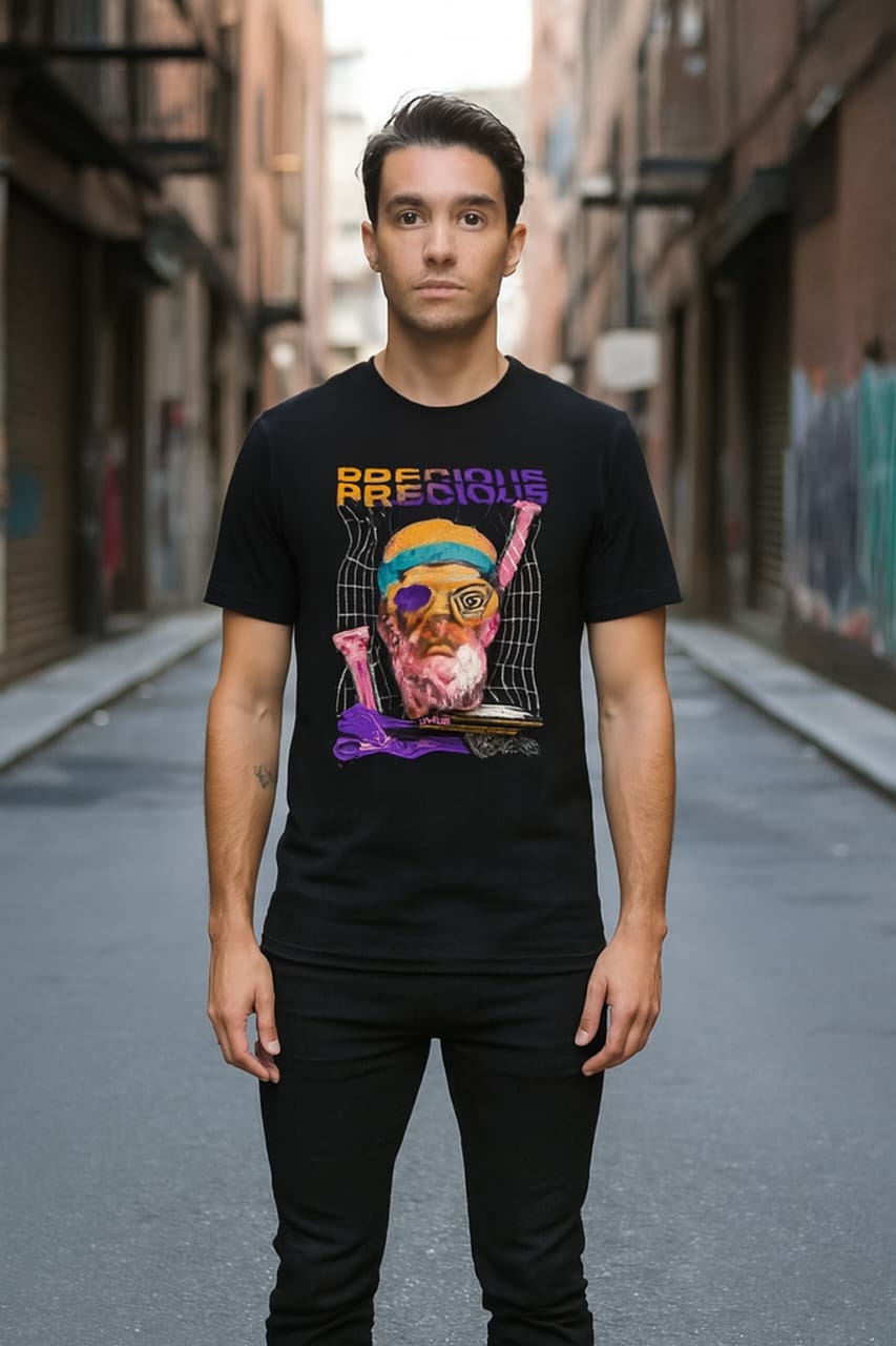 Printed Oversized T-shirt Black