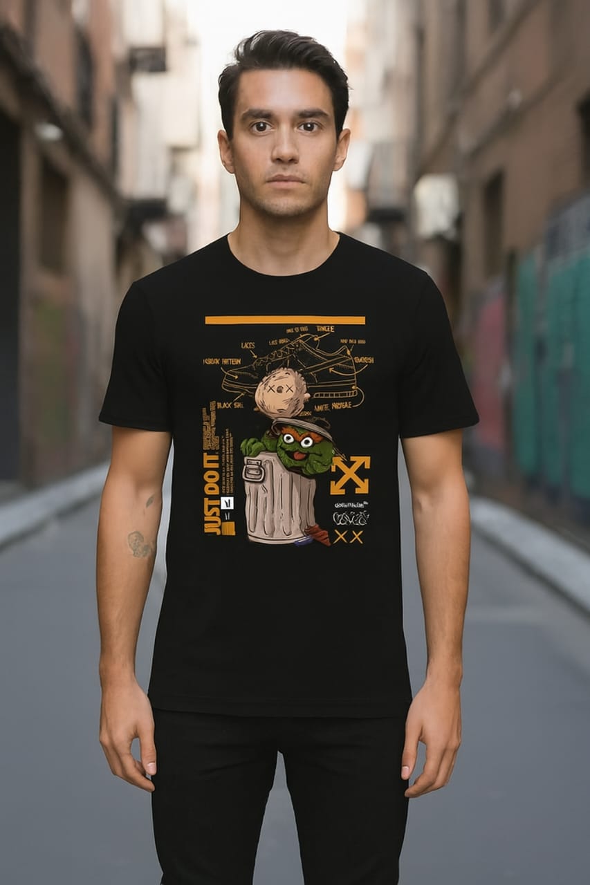 Printed Oversized T-shirt Black