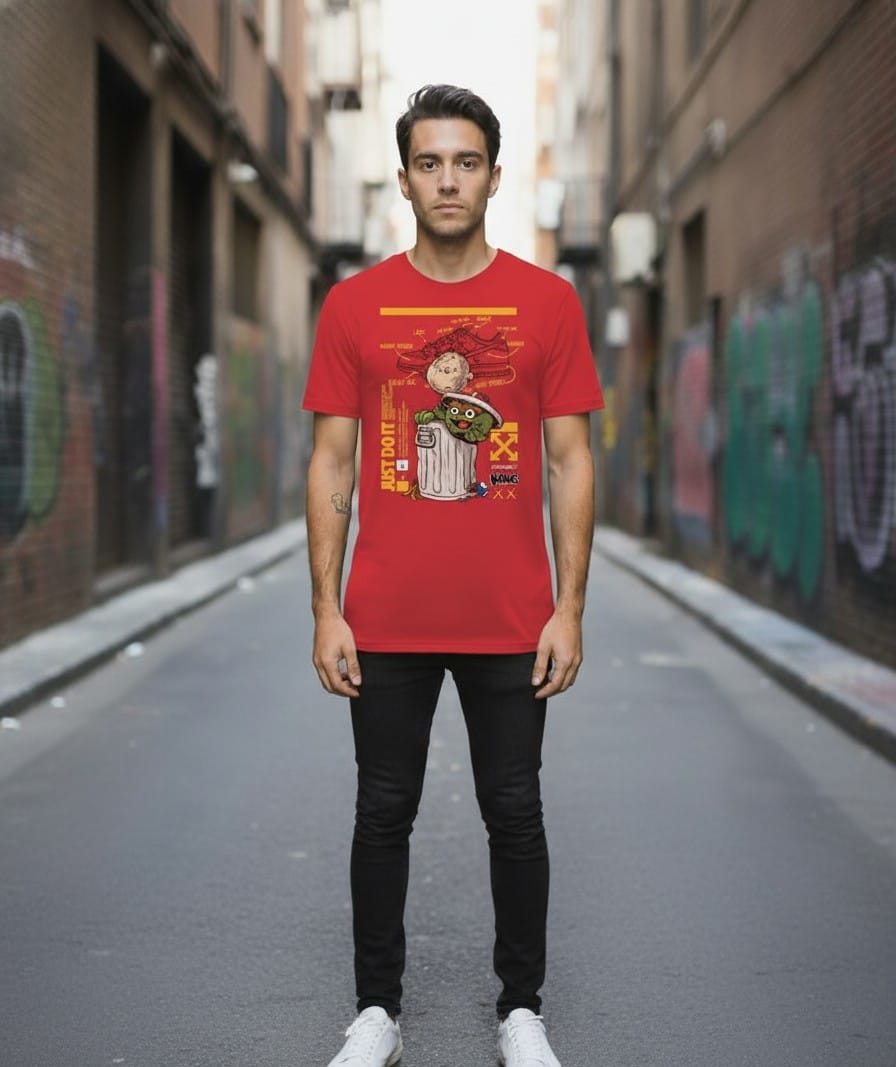 Printed Oversized T-shirt Red