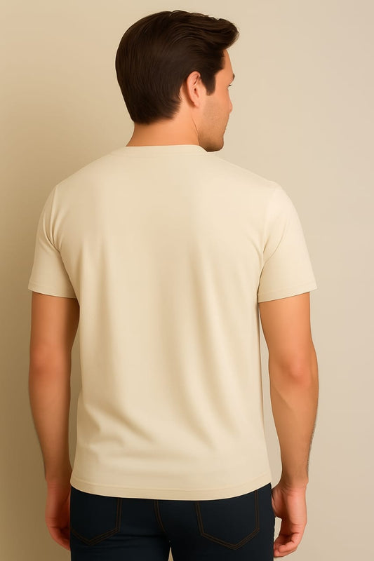 Printed Oversized T-shirt Beige