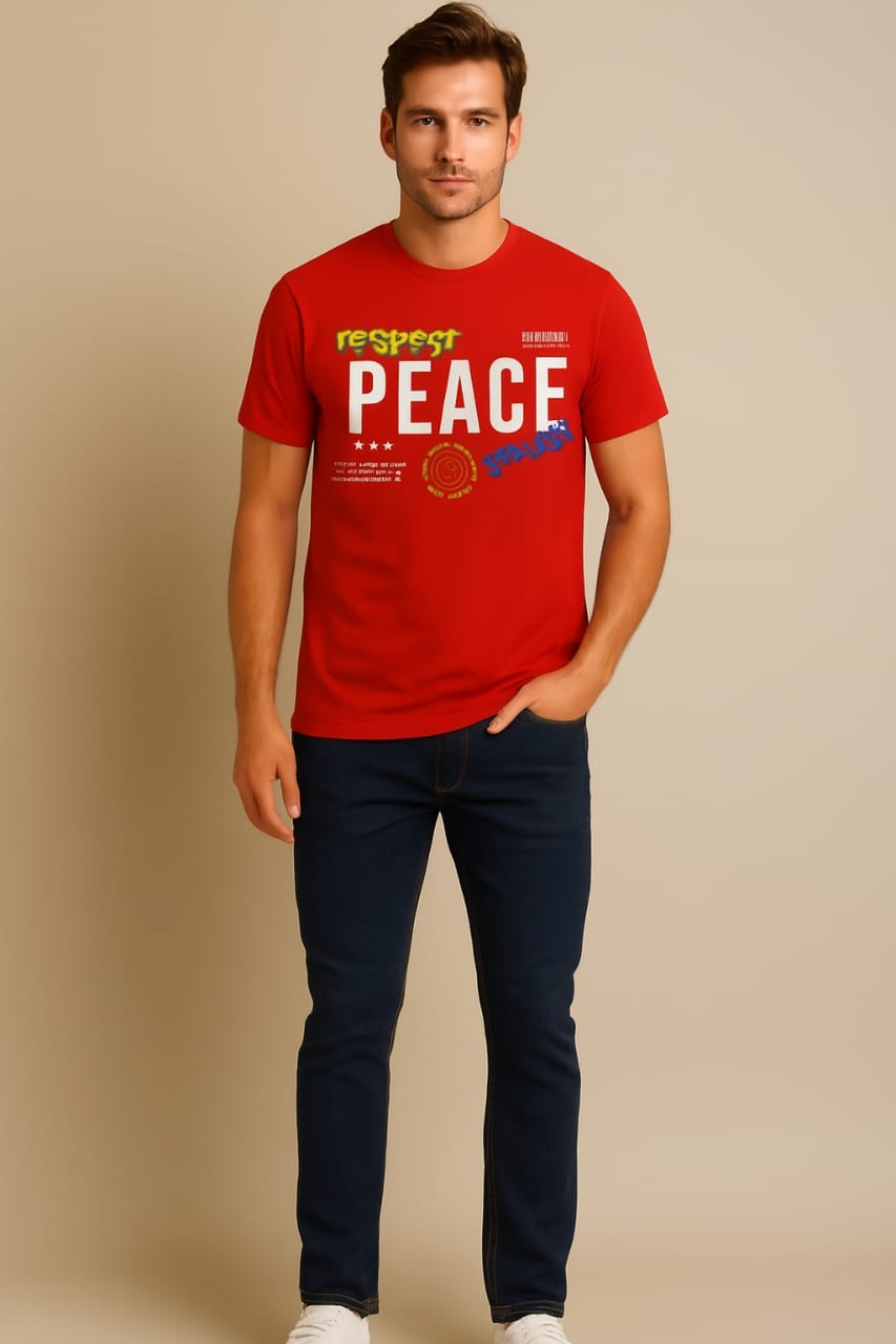 Printed Oversized T-shirt Red