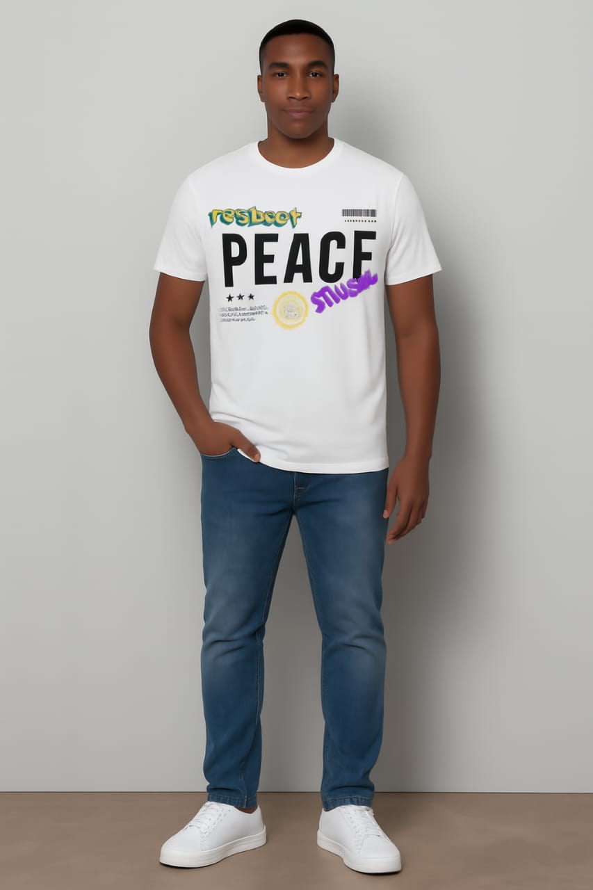 Printed Oversized T-shirt White