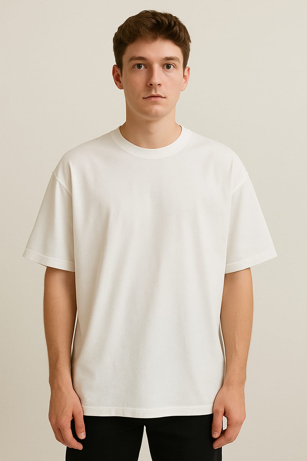 Plain T-shirt half sleeve Regular fit white