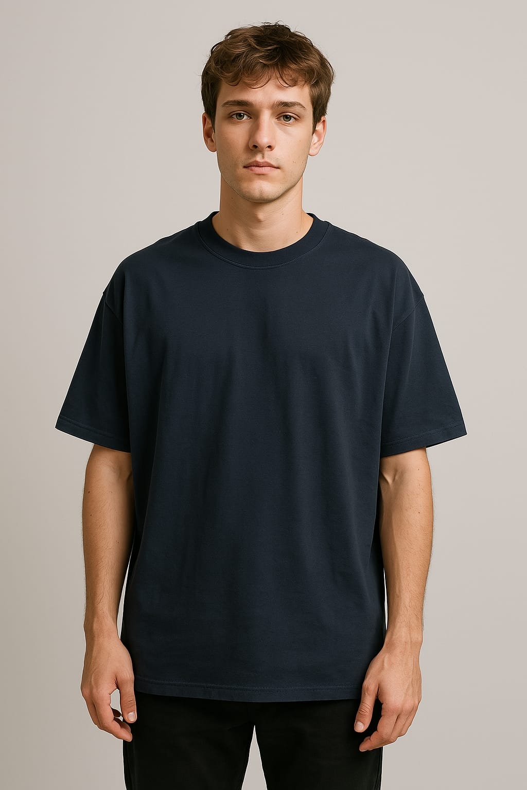 Plain T-shirt half sleeve Regular fit dark blue