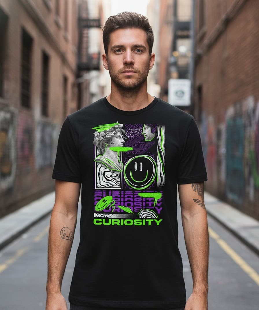 Printed Oversized T-shirt black