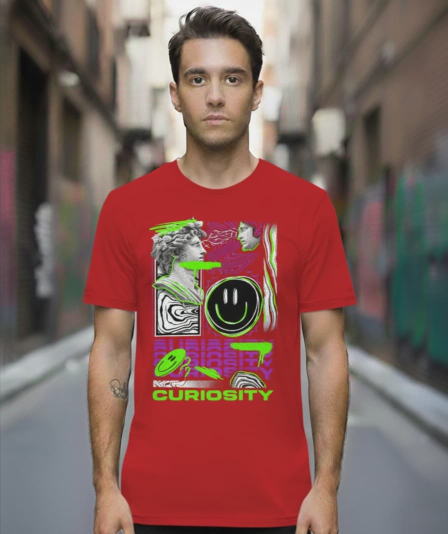 Printed Oversized T-shirt Red