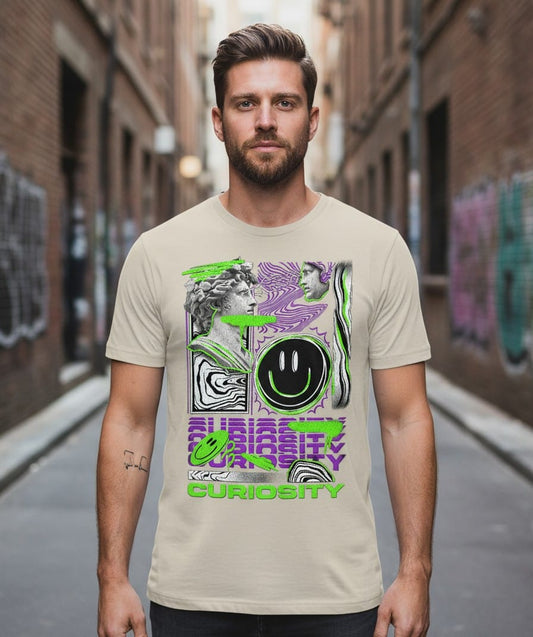 Printed Oversized T-shirt Beige