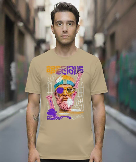 Printed Oversized T-shirt Beige