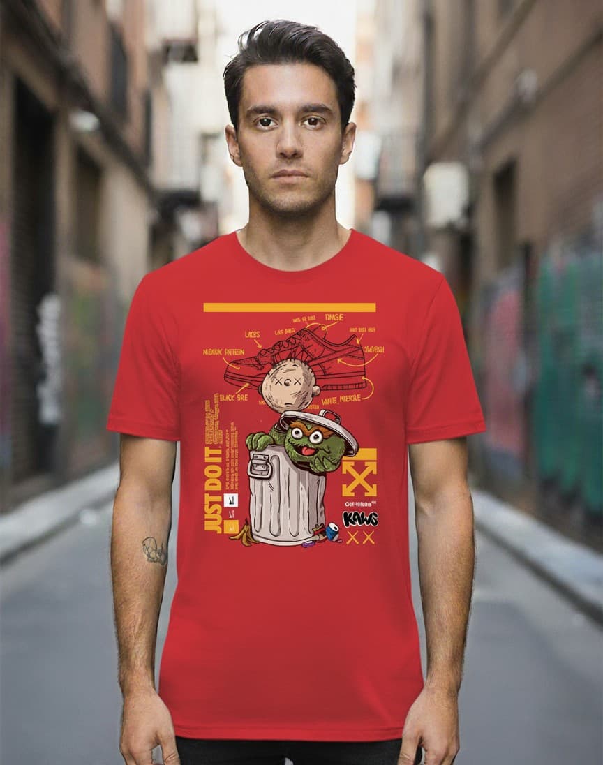 Printed Oversized T-shirt Red