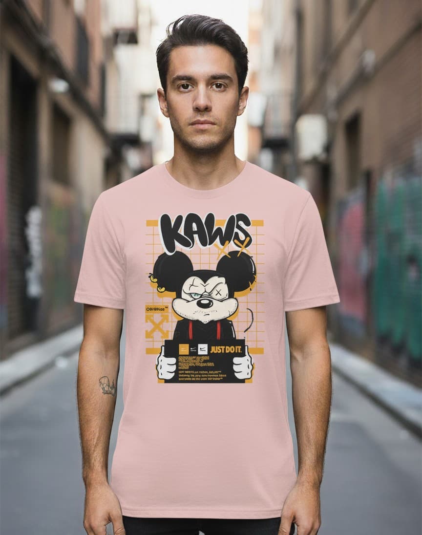 Printed Oversized T-shirt Pink