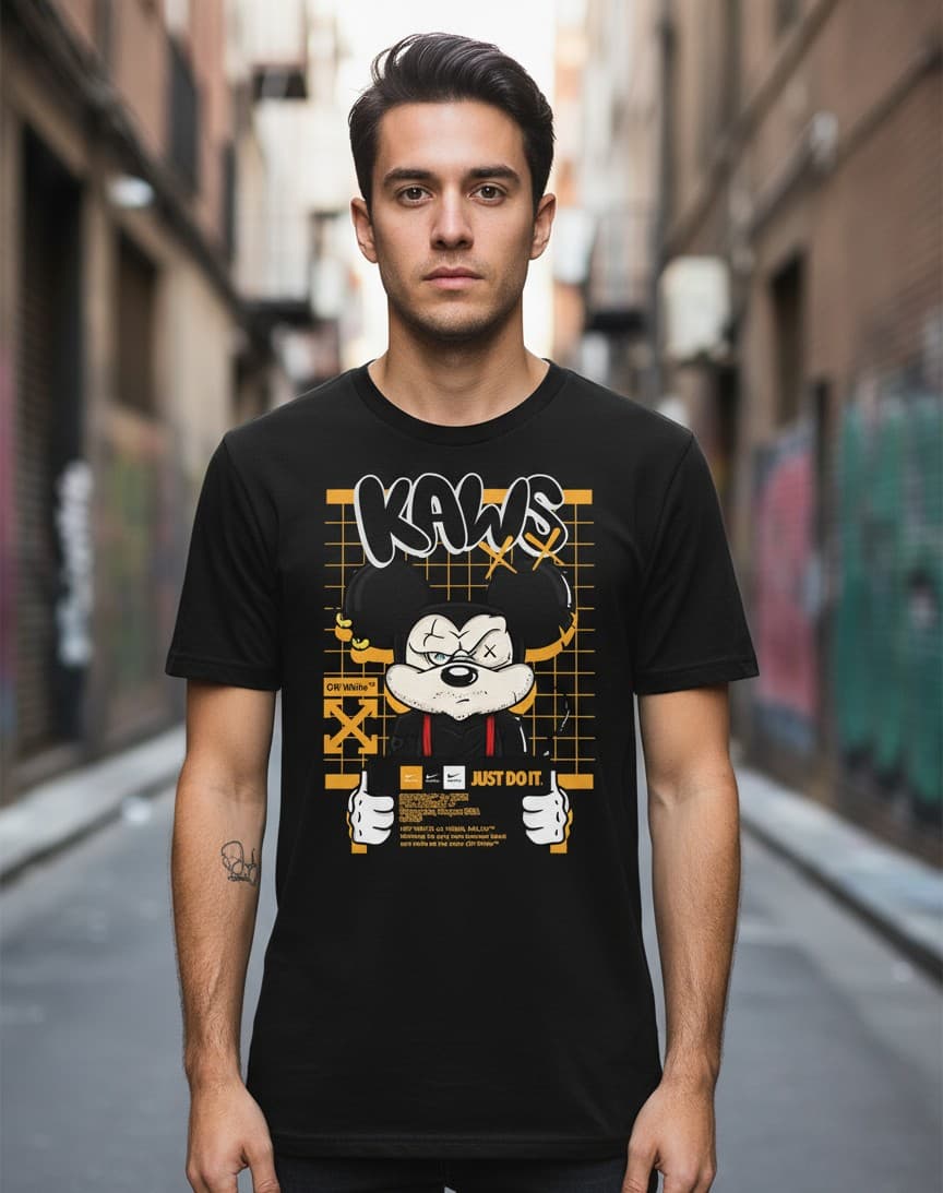 Printed Oversized T-shirt Black