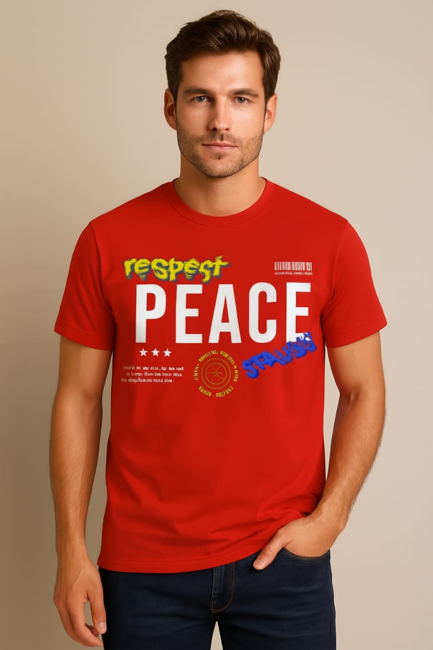 Printed Oversized T-shirt Red