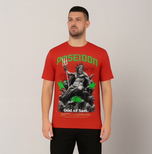 Printed t-shirt half sleeve regular fit red