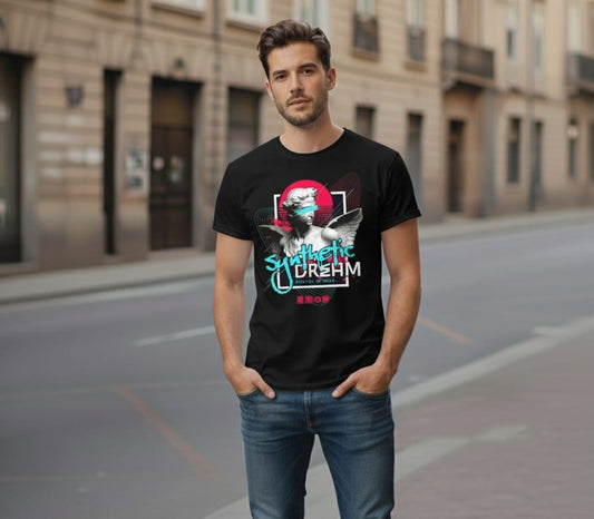 Printed t-shirt half sleeve regular fit black