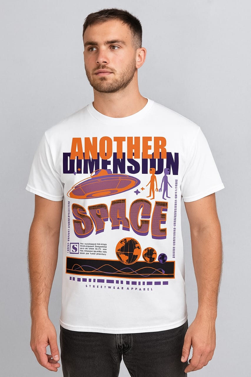 Printed t-shirt half sleeve regular fit white