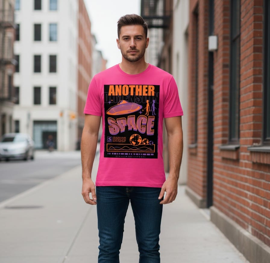 Printed t-shirt half sleeve regular fit pink