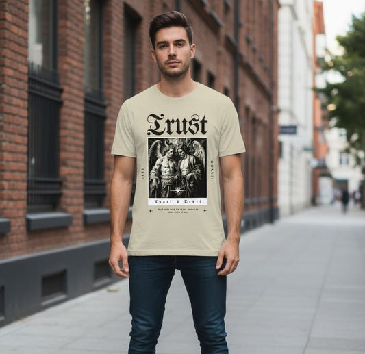 Printed t-shirt half sleeve regular fit beige