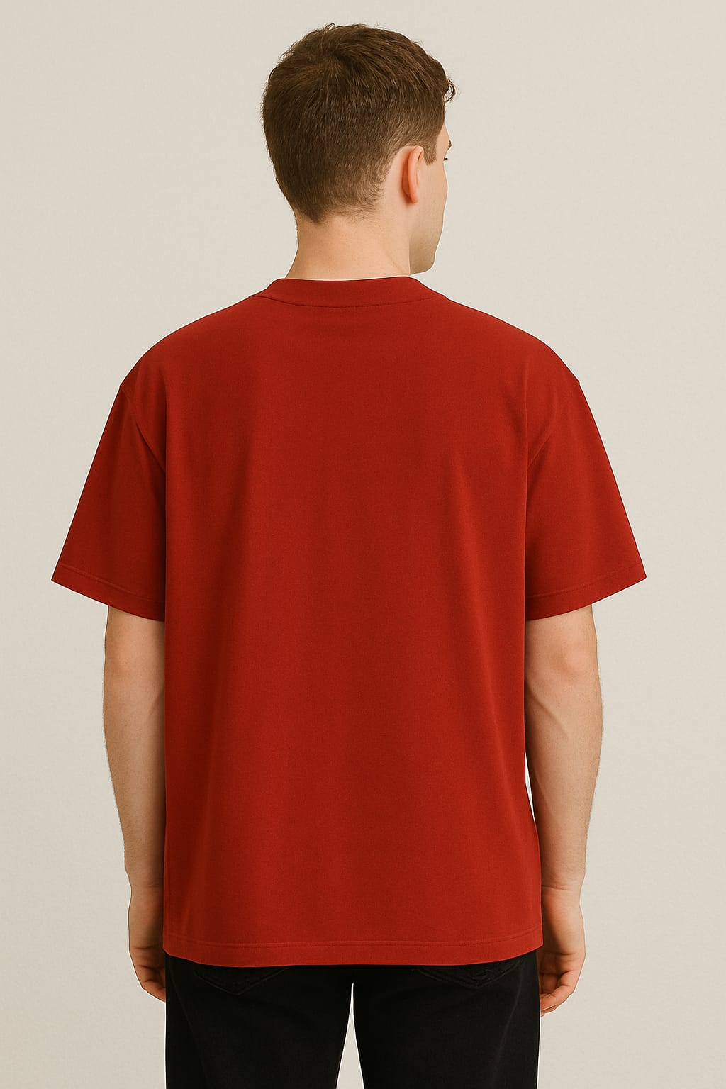 Plain T-shirt  half sleeve Regular fit Red
