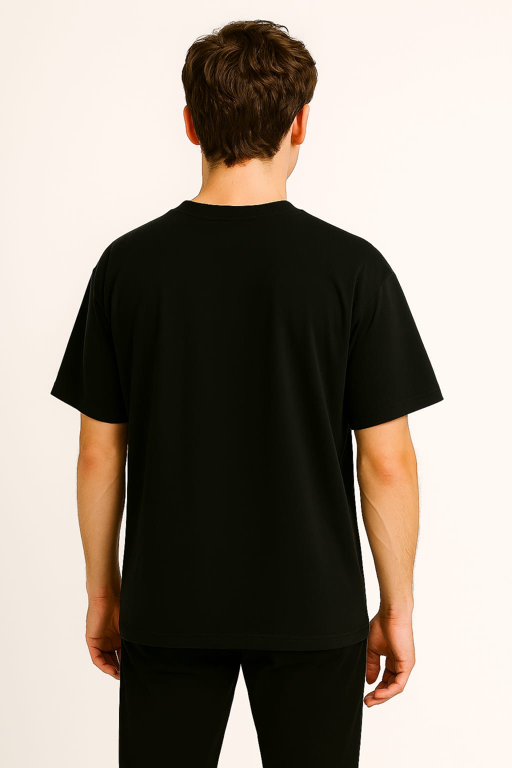 Plain T-shirt half sleeve oversized black