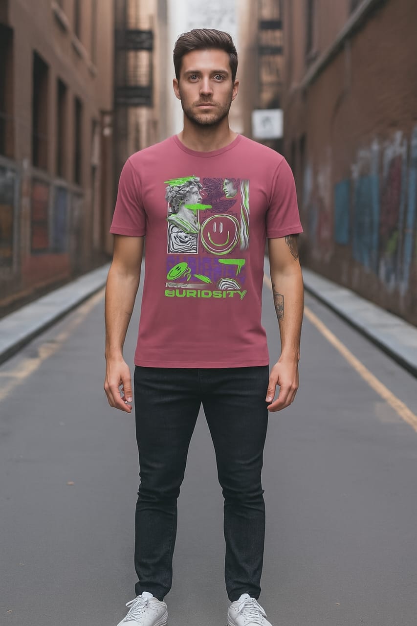 Printed Oversized T-shirt Pink