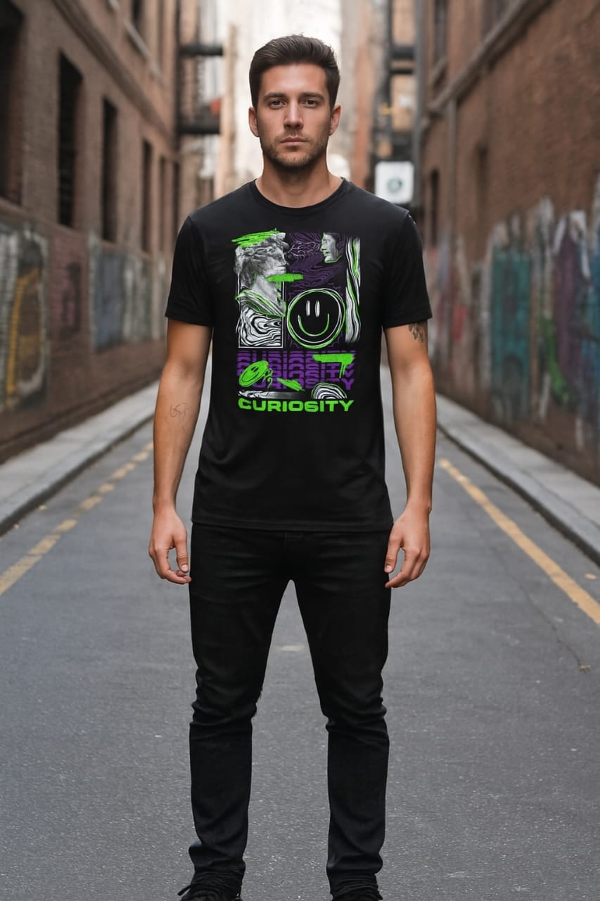 Printed Oversized T-shirt black