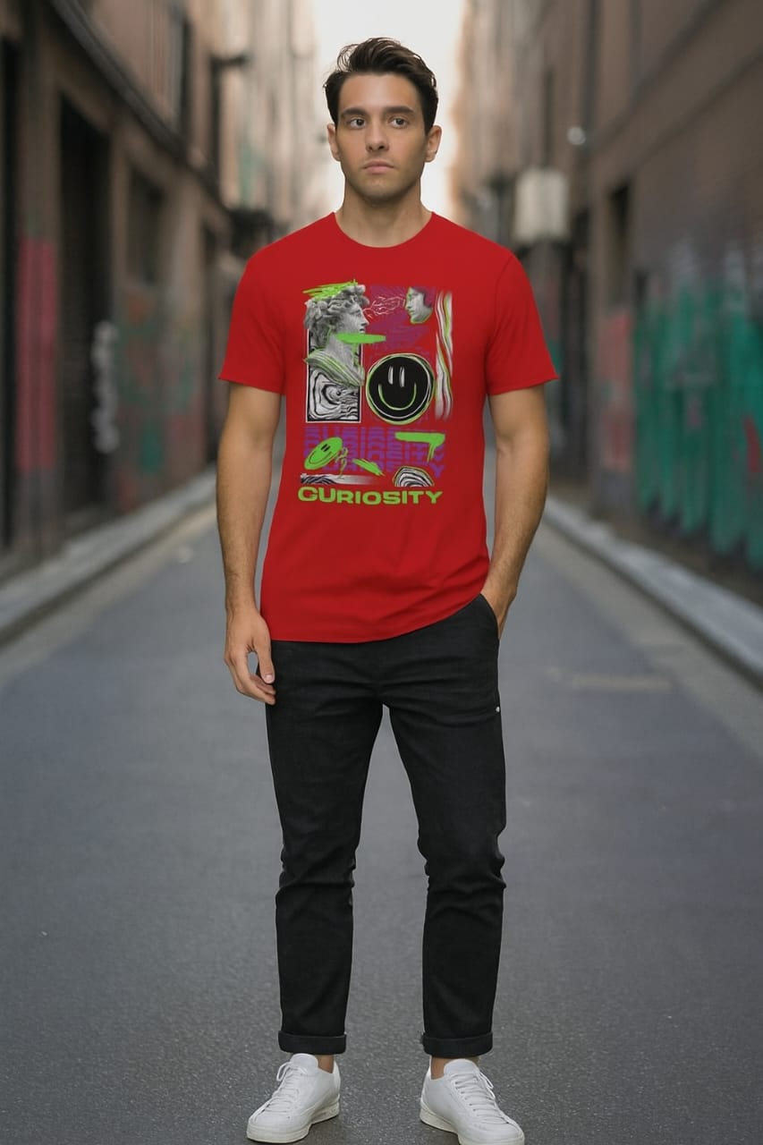 Printed Oversized T-shirt Red