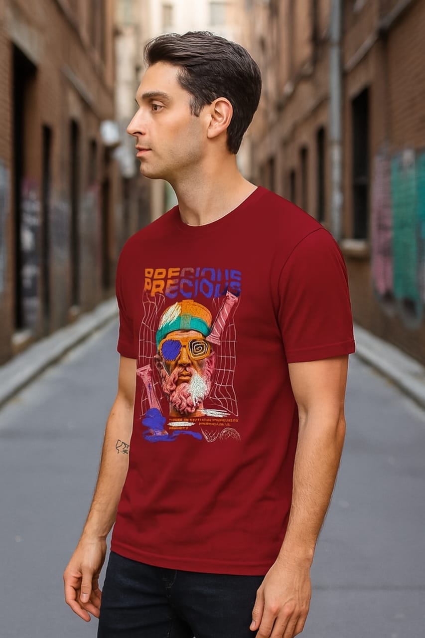 Printed Oversized T-shirt Red