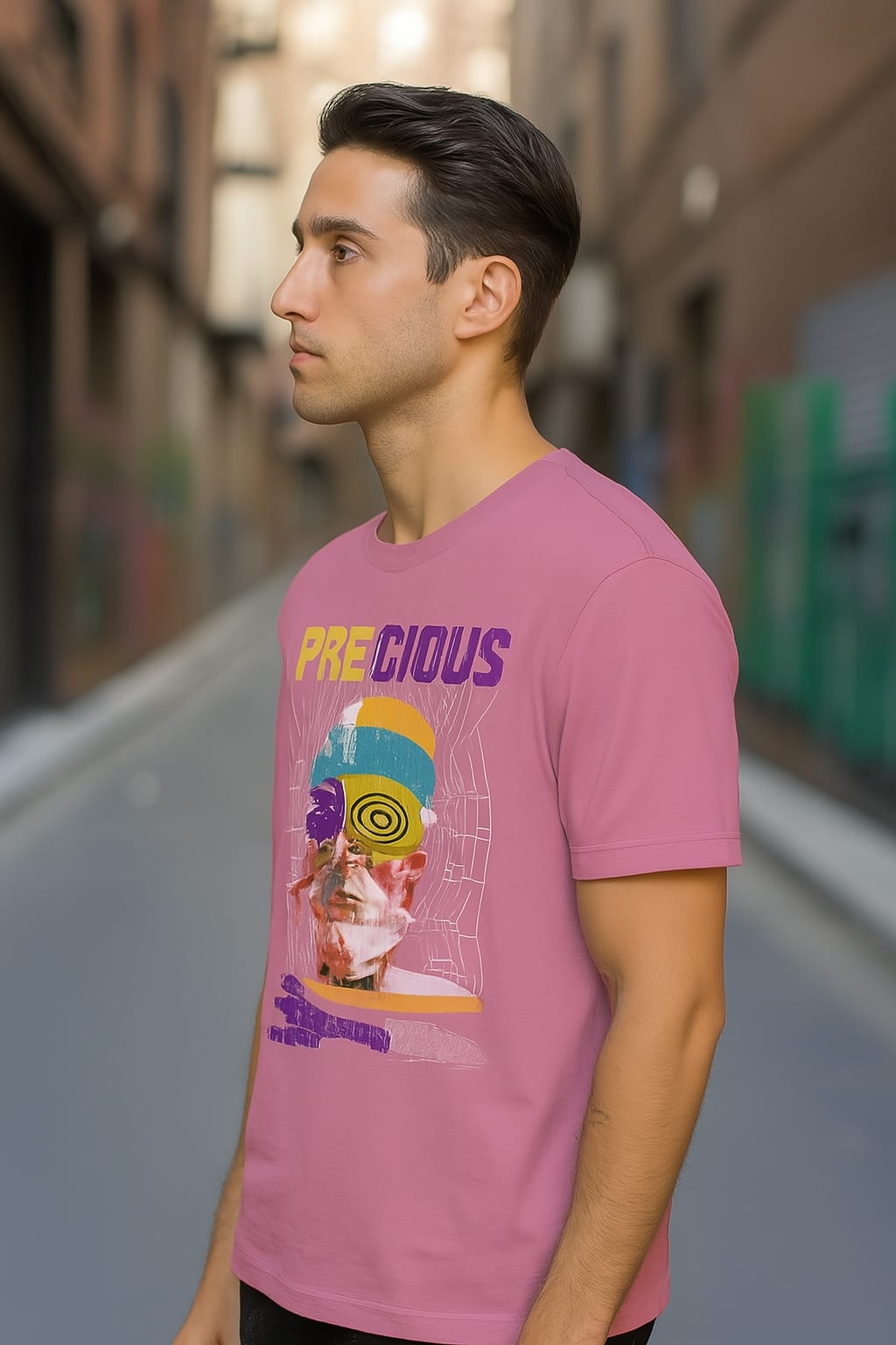 Printed Oversized T-shirt Pink