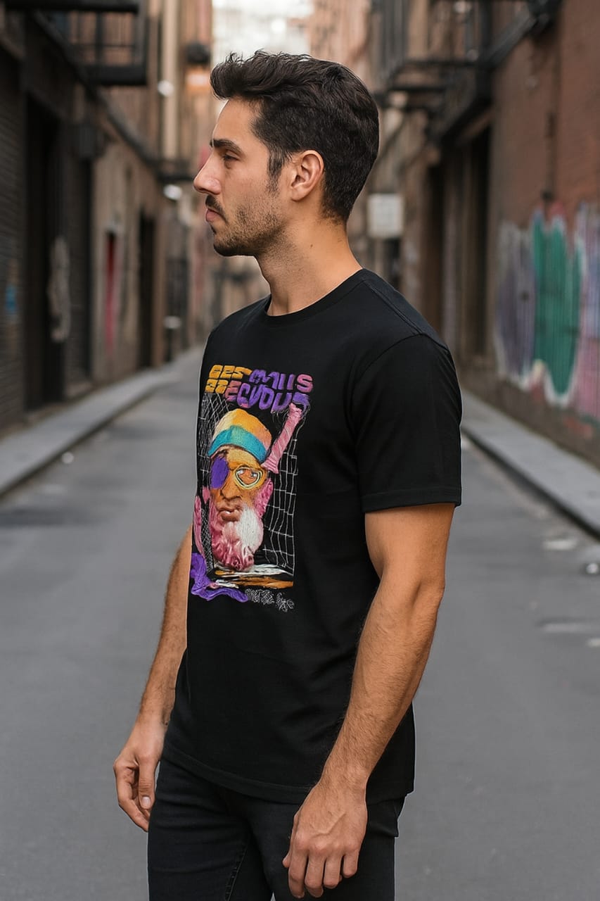 Printed Oversized T-shirt Black