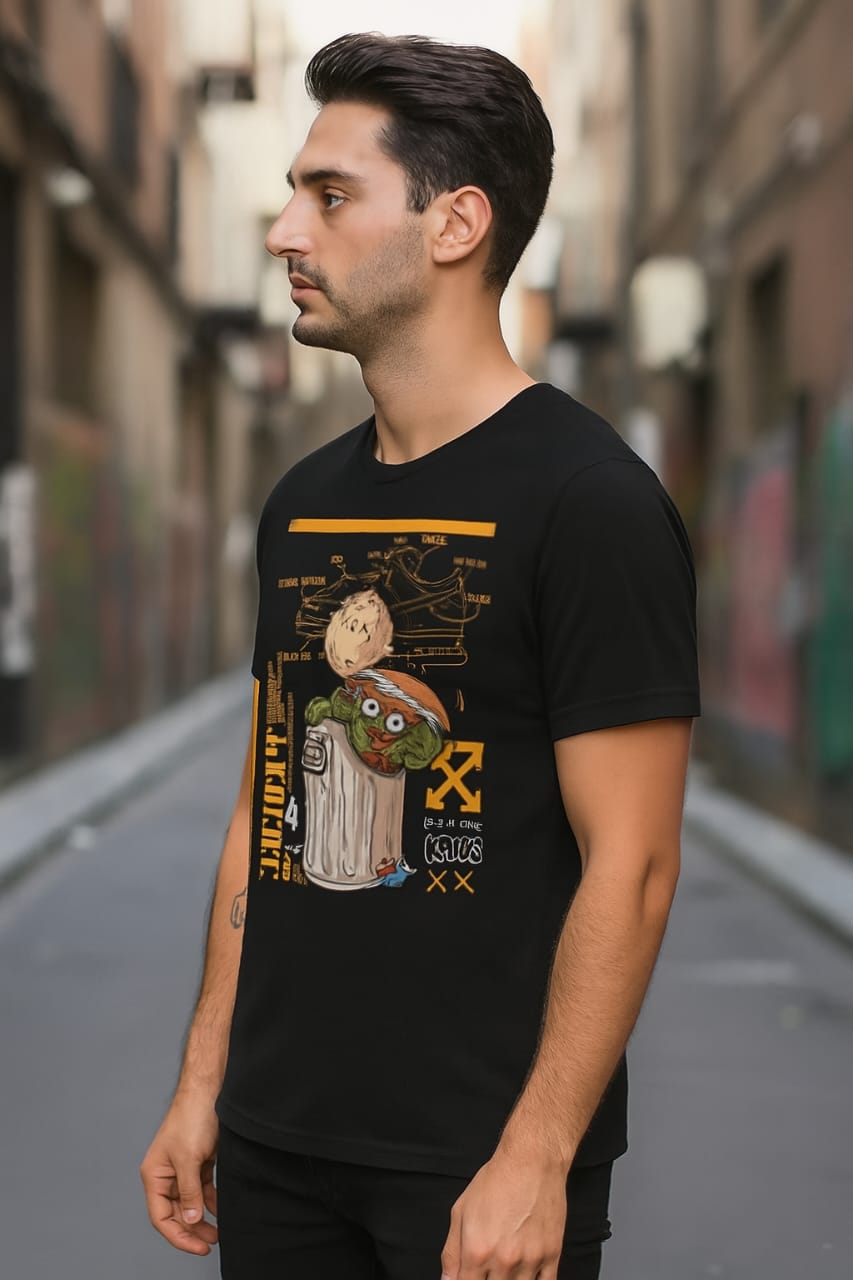 Printed Oversized T-shirt Black