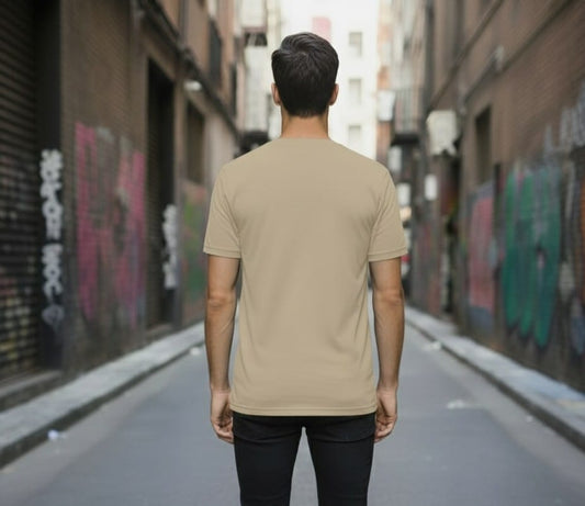 Printed Oversized T-shirt Beige