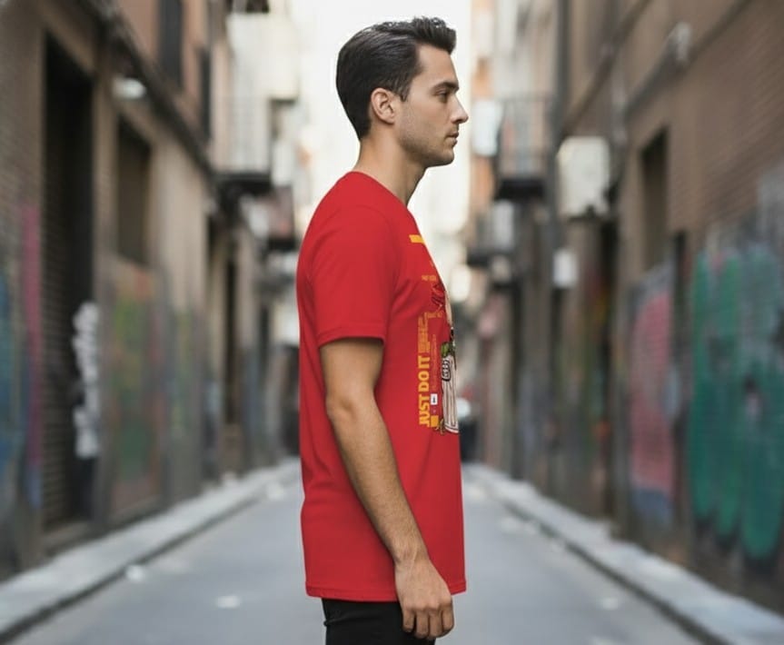 Printed Oversized T-shirt Red