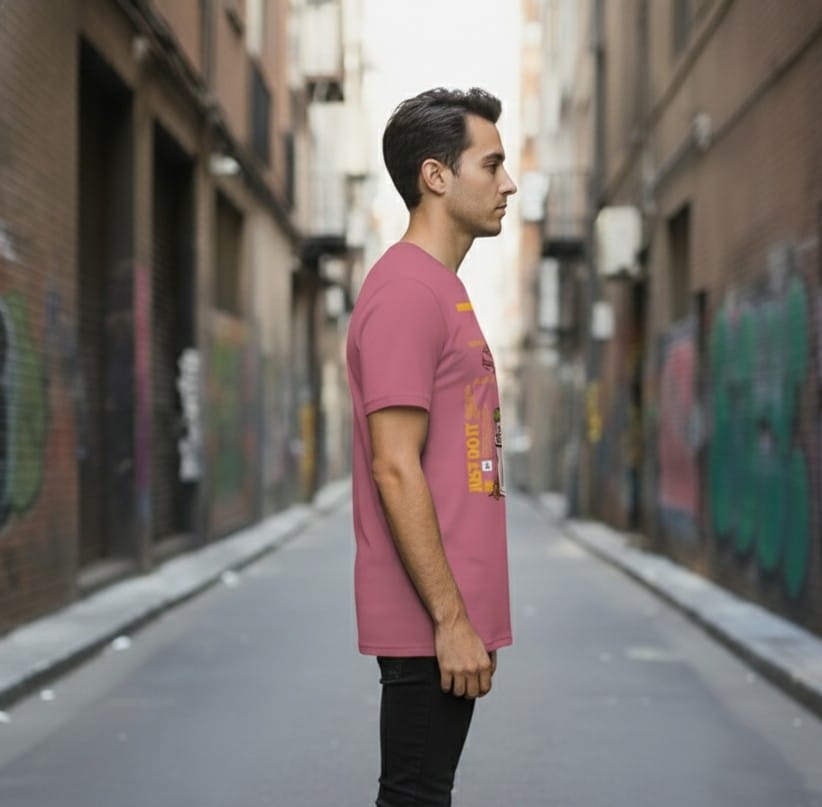 Printed Oversized T-shirt Pink