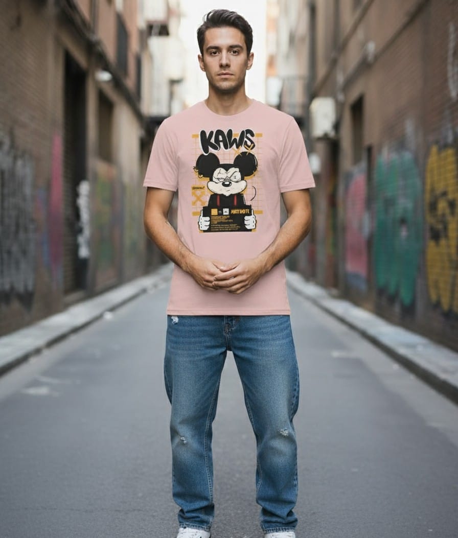 Printed Oversized T-shirt Pink