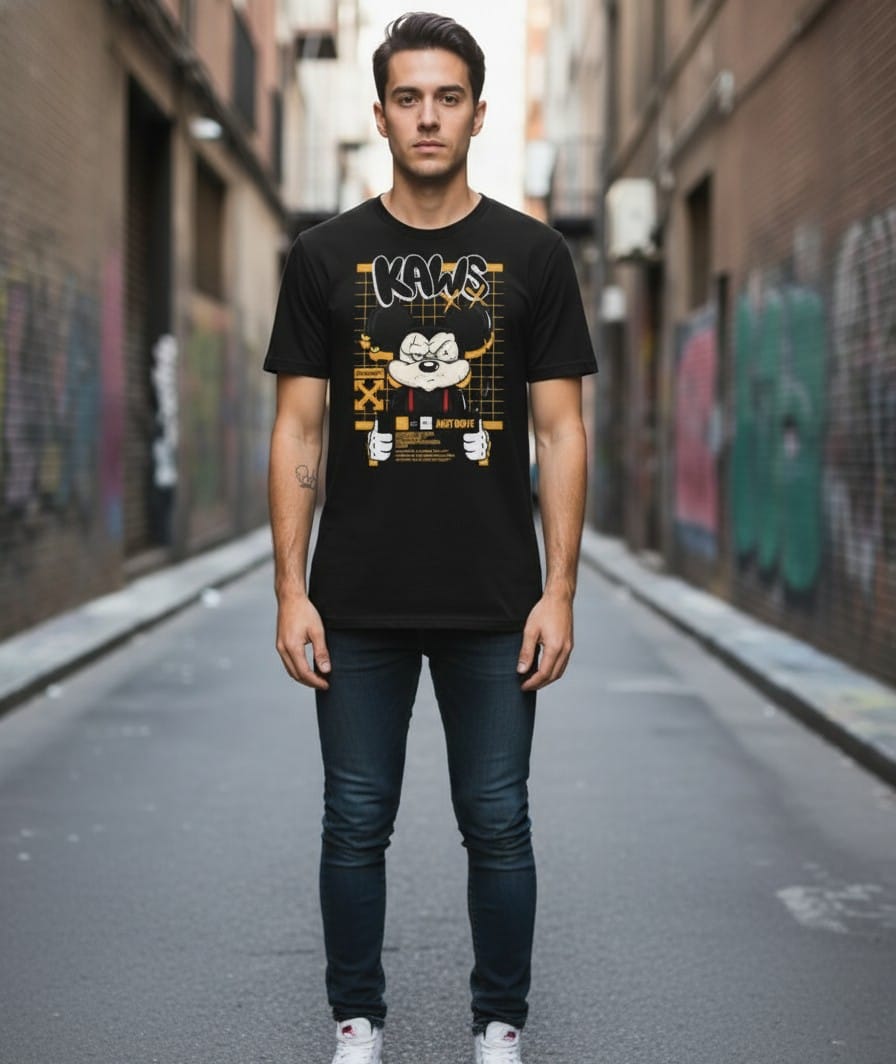 Printed Oversized T-shirt Black