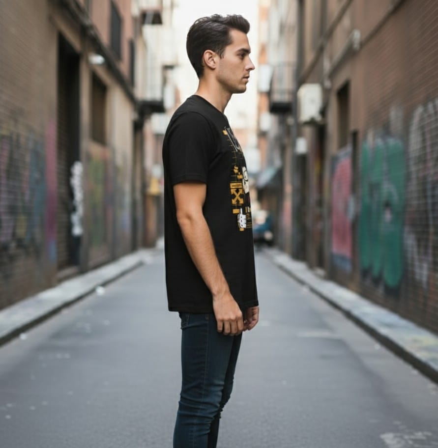 Printed Oversized T-shirt Black