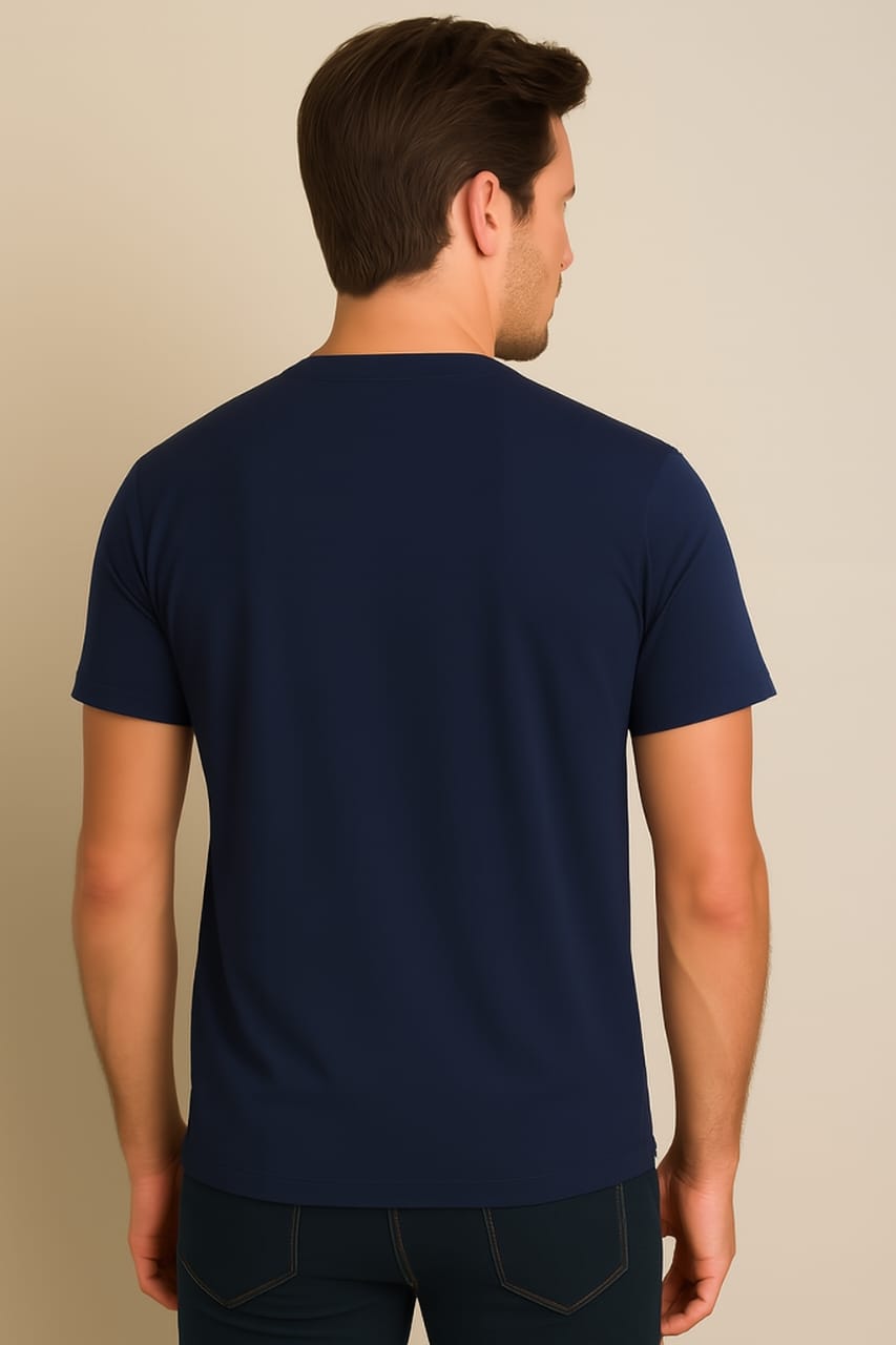 Printed Oversized T-shirt Dark Blue