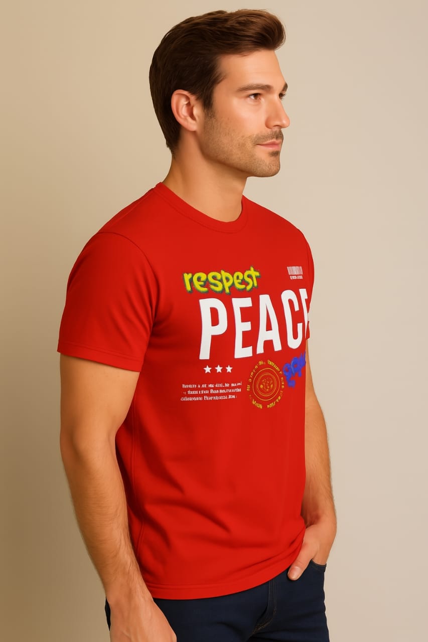 Printed Oversized T-shirt Red