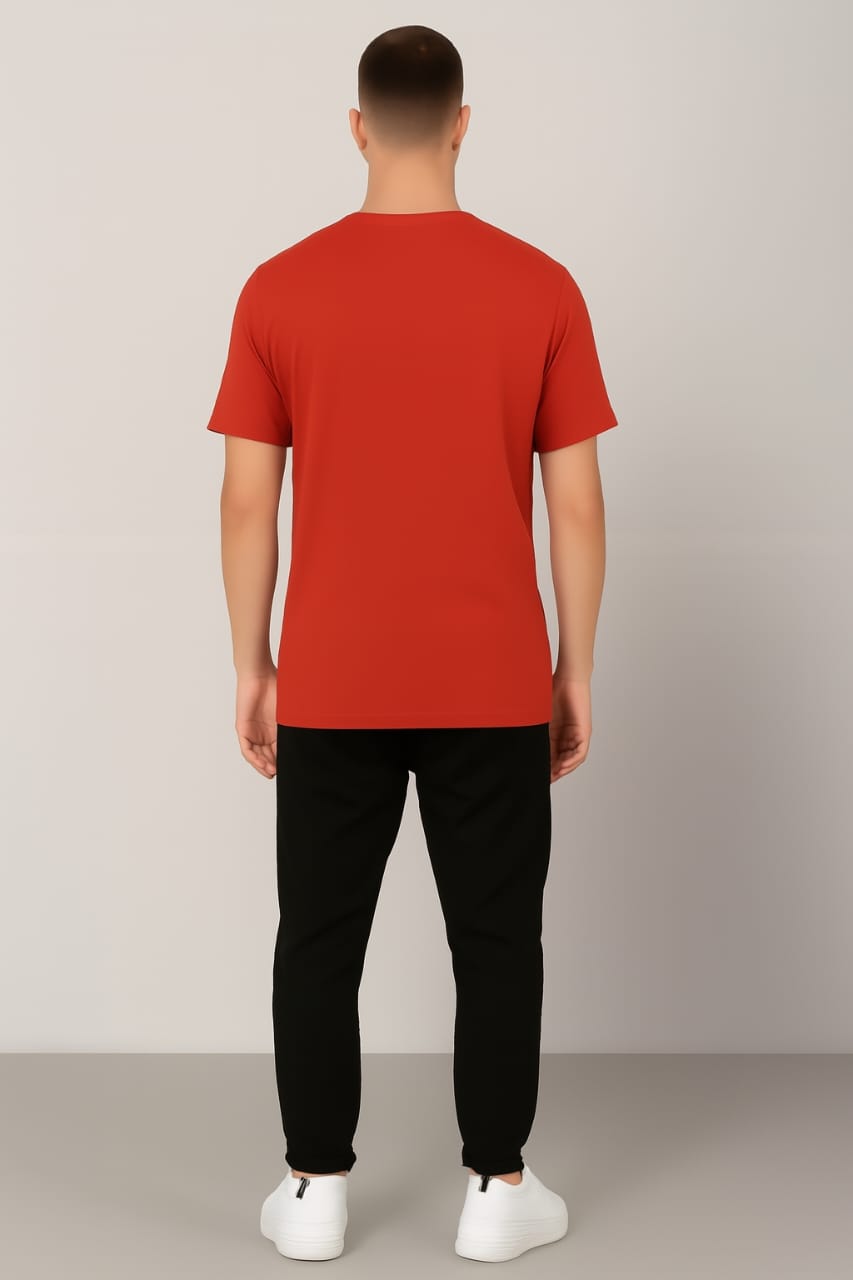 Printed t-shirt half sleeve regular fit red