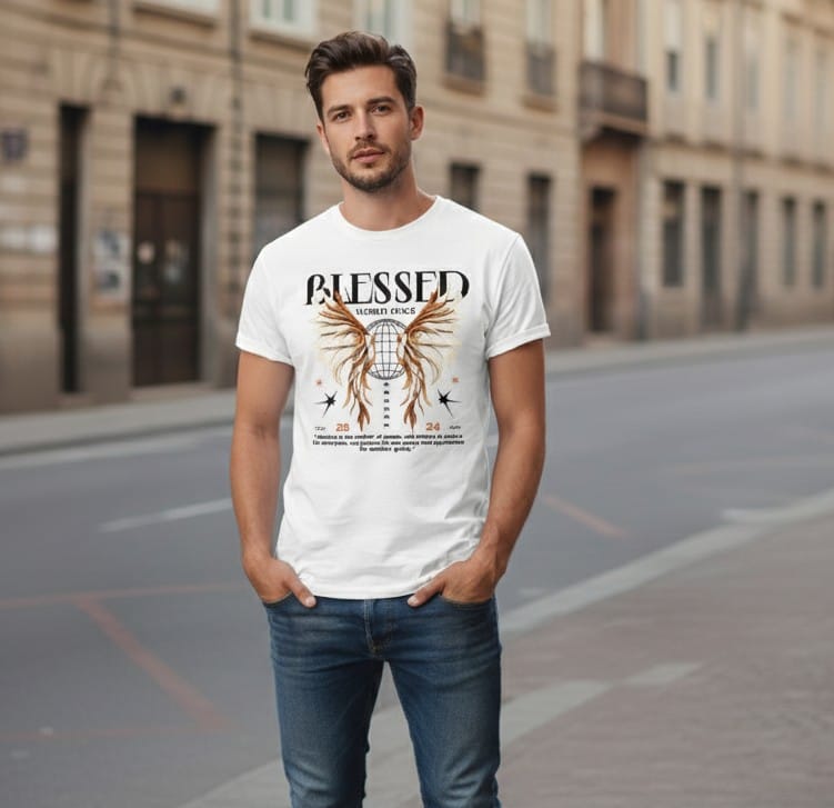 Printed t-shirt half sleeve regular fit white