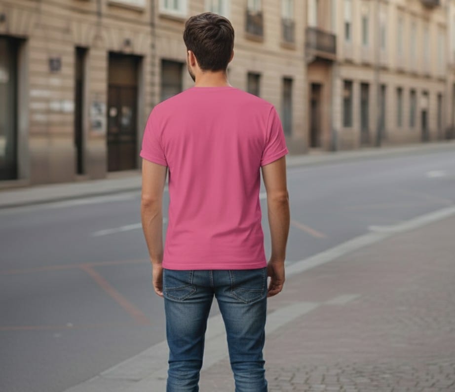 Printed t-shirt half sleeve regular fit pink