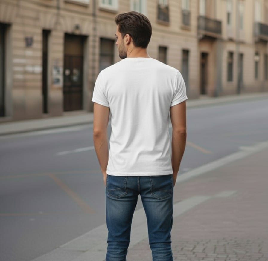 Printed t-shirt half sleeve regular fit white