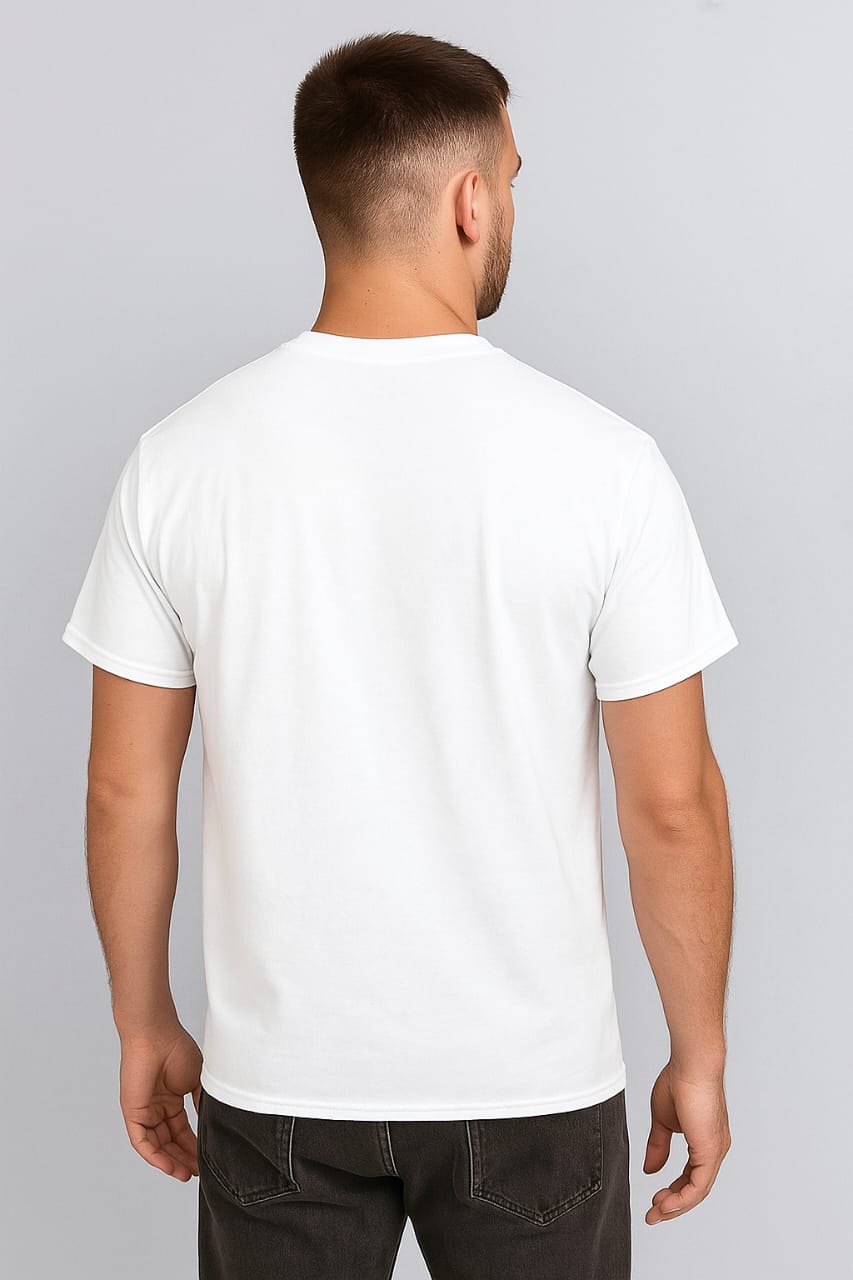 Printed t-shirt half sleeve regular fit white