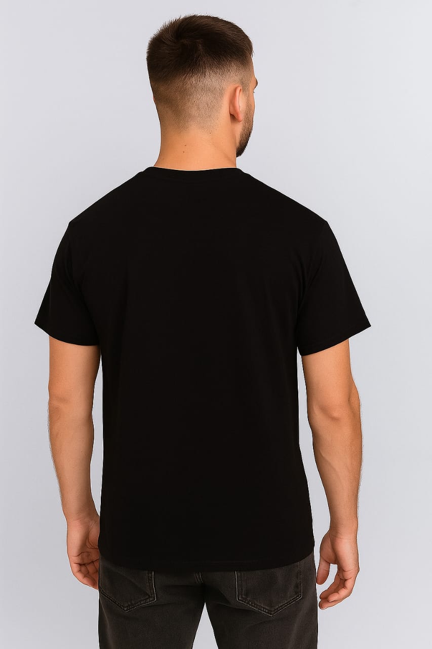 Printed t-shirt half sleeve regular fit black