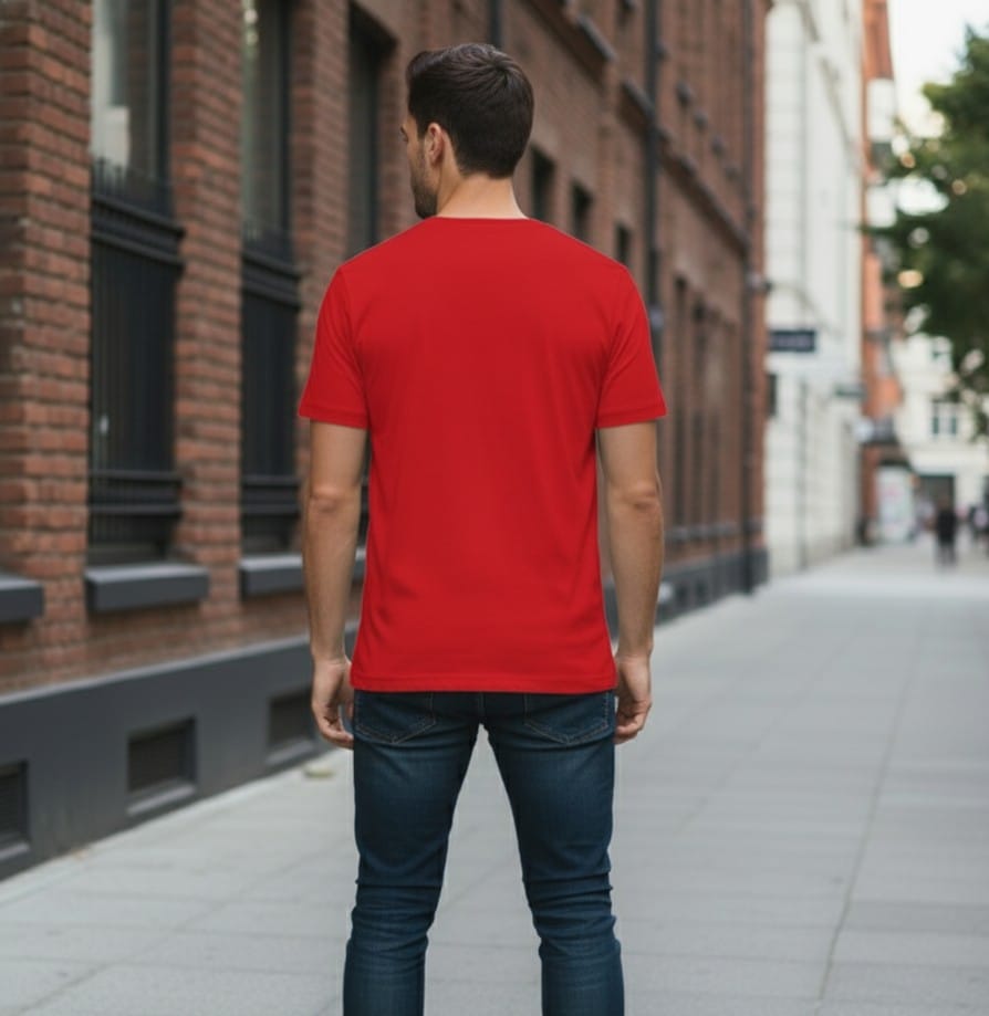 Printed t-shirt half sleeve regular fit red