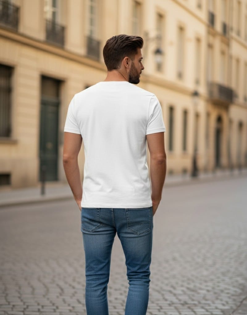 Printed t-shirt half sleeve regular fit white