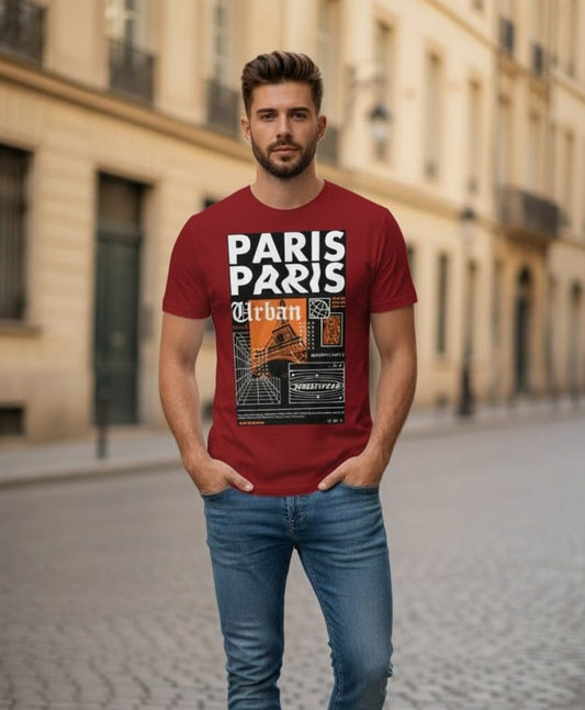 Printed t-shirt half sleeve regular fit red