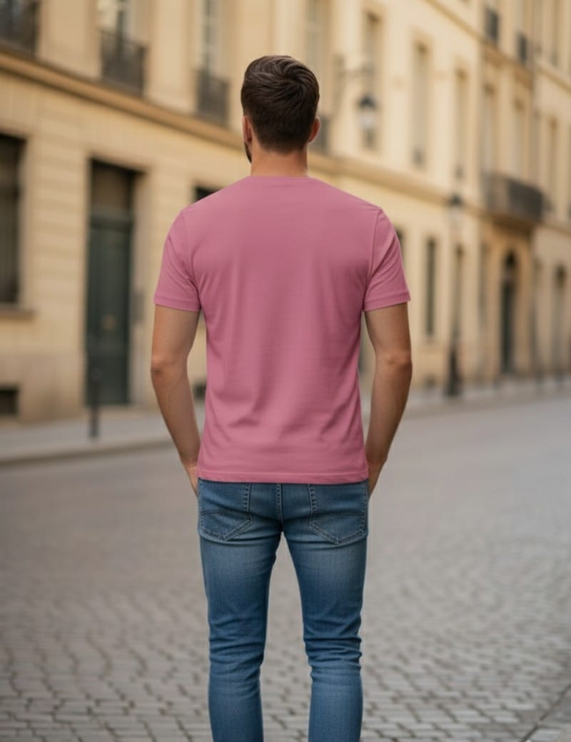 Printed t-shirt half sleeve regular fit pink
